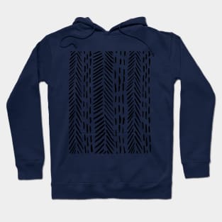 Abstract herringbone pattern - black Hoodie